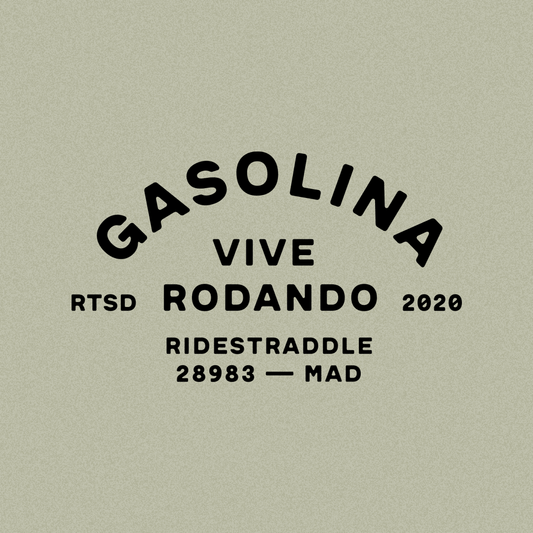 Gorra motera Gasolina Vive Rodando — accesorio custom vintage, 5 paneles, accesorios moteros Ridestraddle