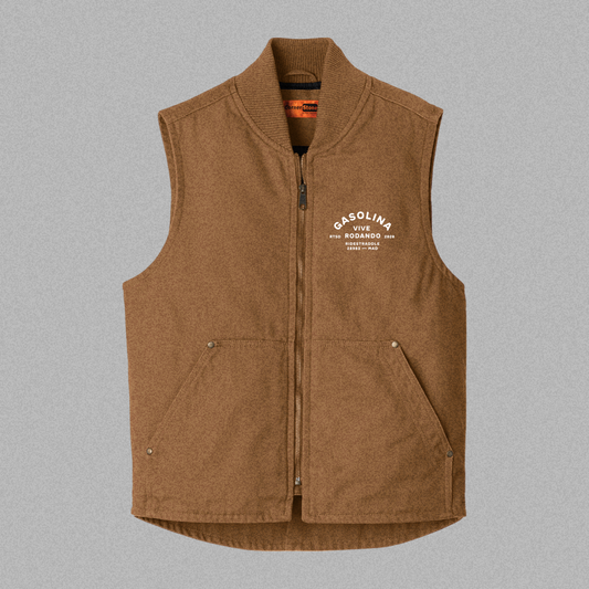 Chaleco motero Ranch Bordado — duck cloth lavado