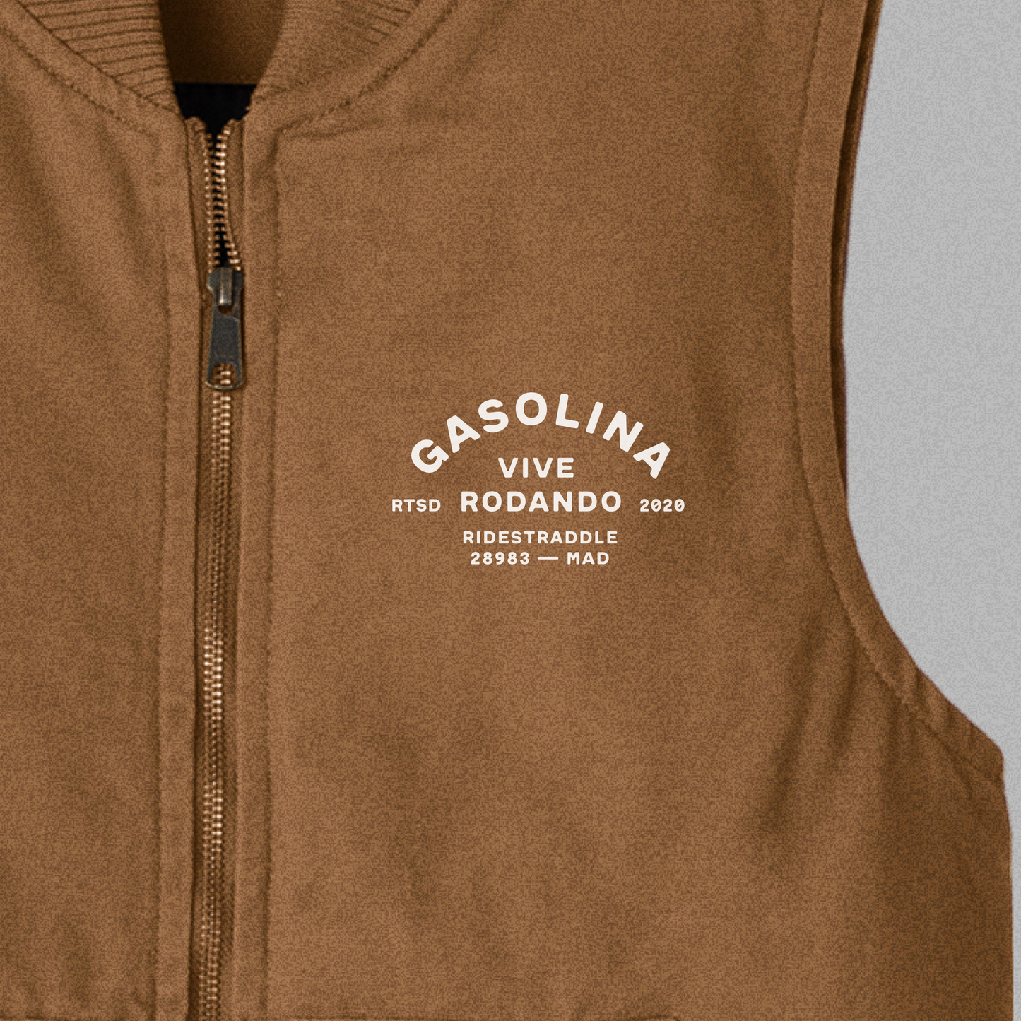 Chaleco motero Ranch Bordado — duck cloth lavado